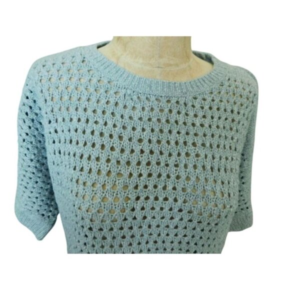 J. Jill Size XS Pure Jill Woven Oversized  Short Sleeve Knit Top  NWT $79 - Picture 2 of 3